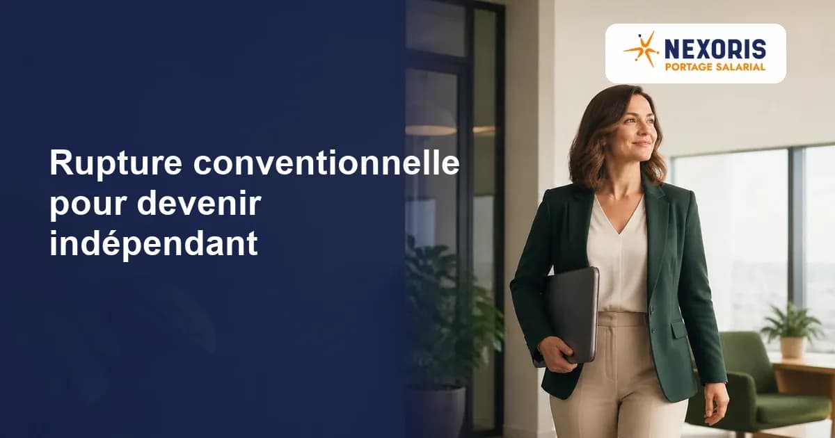 Professionnelle quittant une réunion avec son ordinateur pour préparer son indépendance.